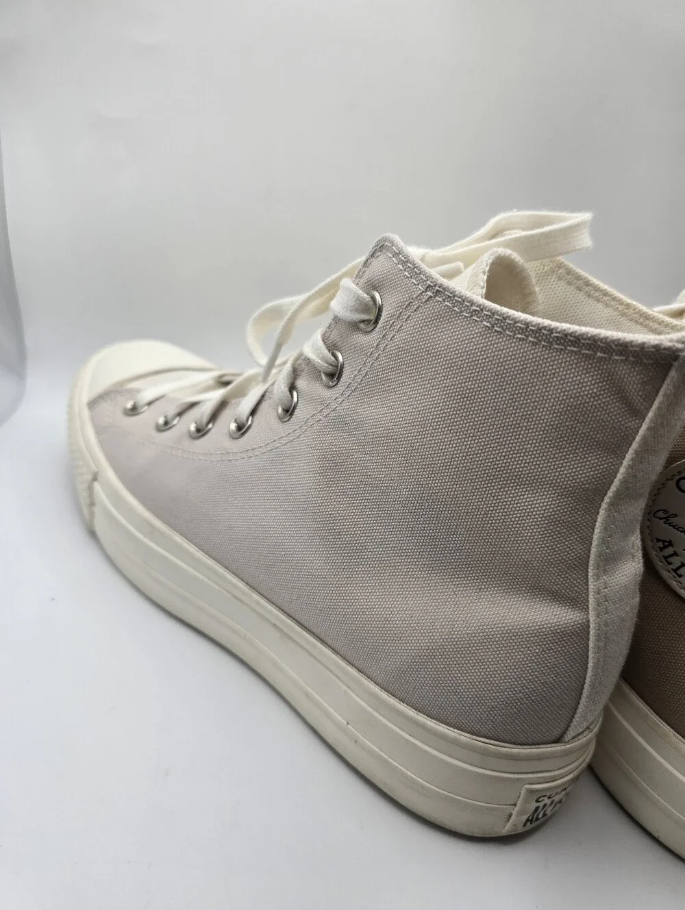 Converse Chuck 2 Tone Beige Platform High Top Canvas Skater Sneakers. Ladies 9.5 - Picture 9 of 15